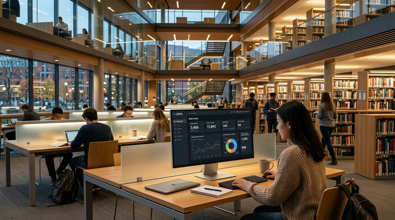 Granthi Cloud Library Management Dashboard in Modern University Library